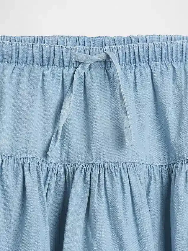 Denimskort med volanger för barn
