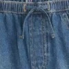 Dolphin-shorts i denim med hög midja för barn