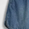 Dolphin-shorts i denim med hög midja för barn
