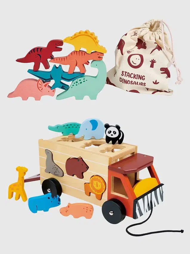 Explorers-paket med sorterings- och stapelleksaker för småbarn
