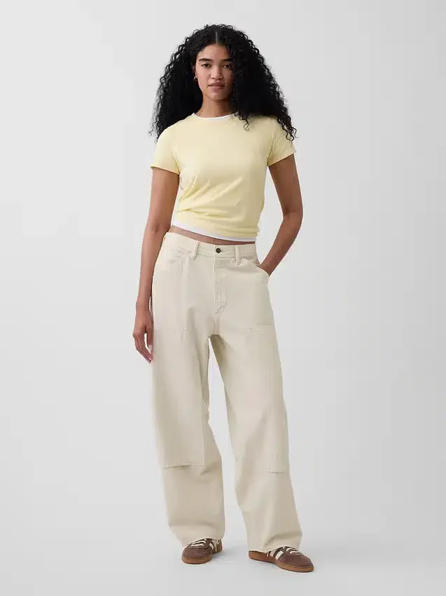 Extra baggy snickarjeans med dubbla knän