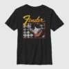 Fender-T-shirt med rutmönster för barn