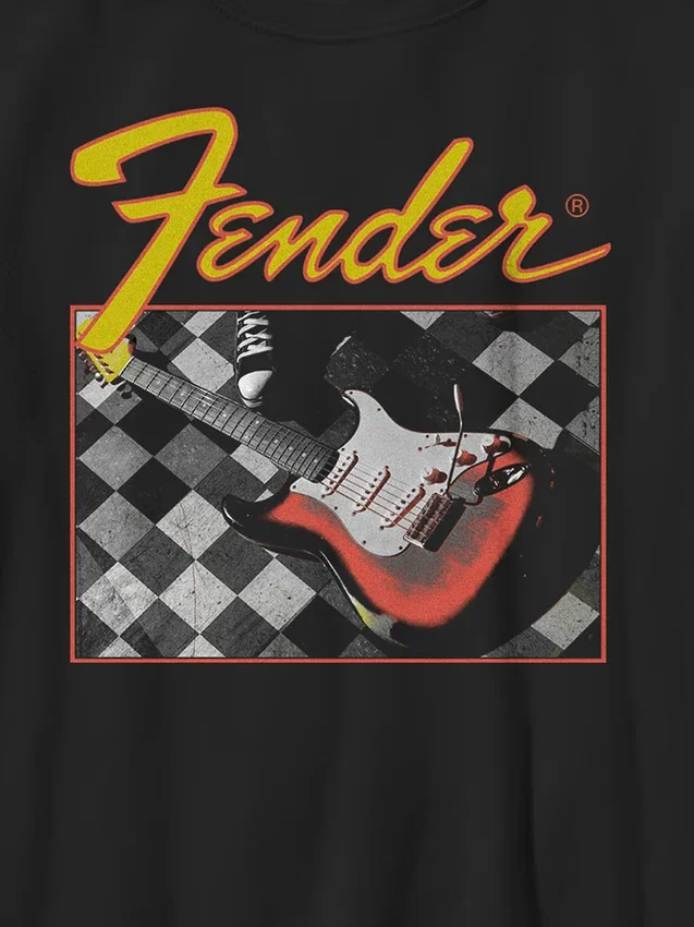 Fender-T-shirt med rutmönster för barn