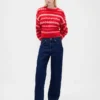 Fluffig, oversized tröja med rund hals