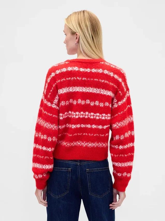 Fluffig, oversized tröja med rund hals