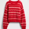 Fluffig, oversized tröja med rund hals