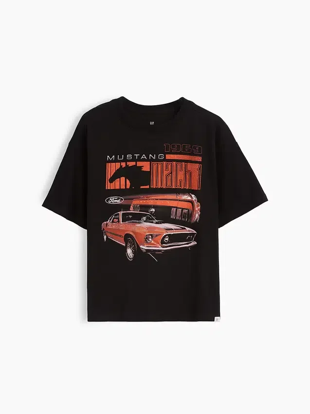 Formel 1-T-shirt i oversized-modell med tryck för barn
