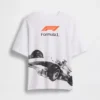 Formel 1-T-shirt i oversized-modell med tryck för barn