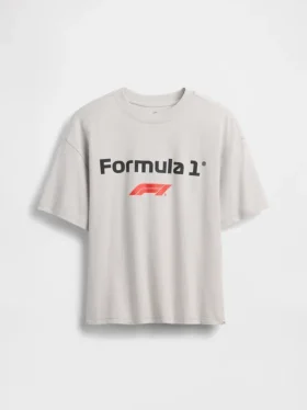 Formel 1-T-shirt i oversized-modell med tryck för barn