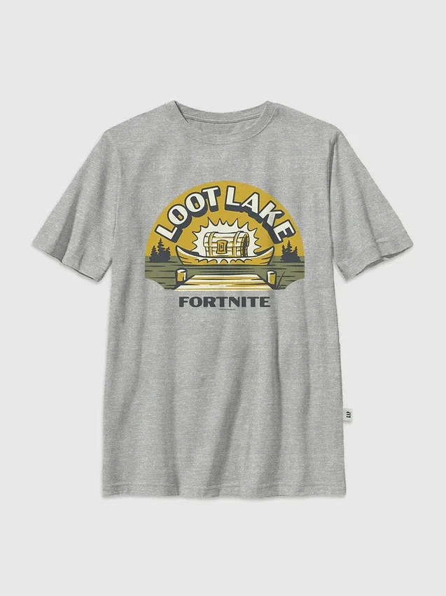 Fortnite Loot Lake-T-shirt med tryck för barn