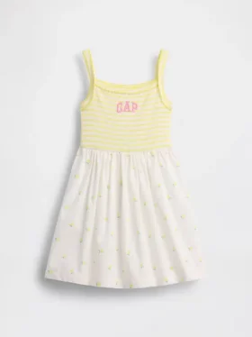 Förklädesklänning i blandmaterial för Baby & Småbarn
