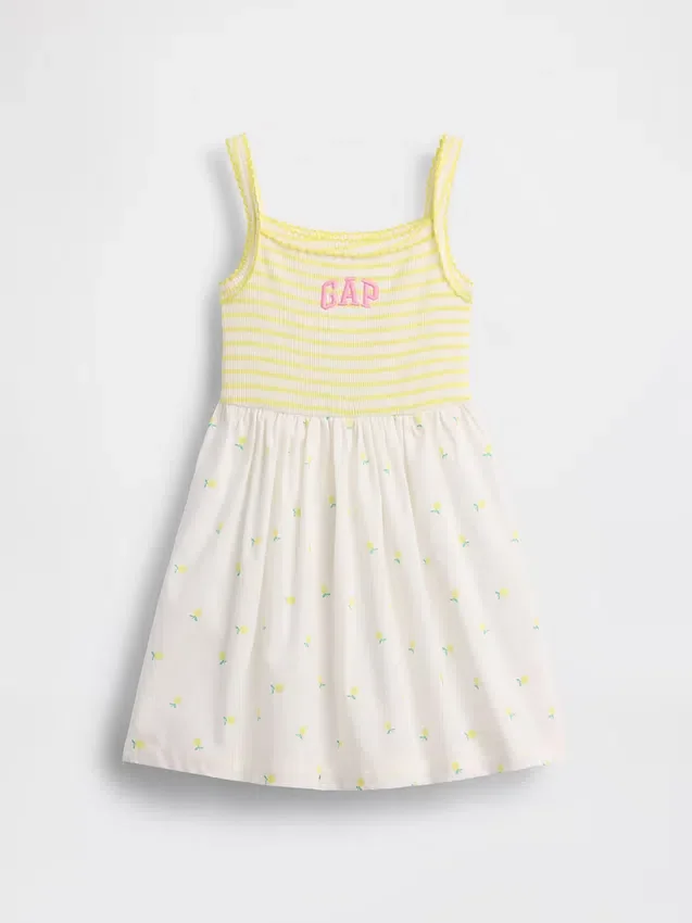 Förklädesklänning i blandmaterial för Baby & Småbarn