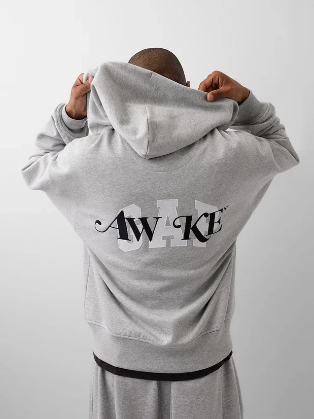 Gap × Awake Ny Tjock, oversized hoodie med logotyp och dragkedja