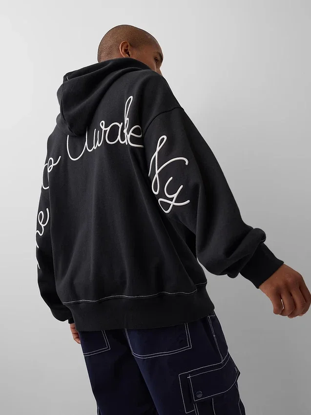 Gap × Awake Ny Tjock, oversized hoodie med logotyp och dragkedja