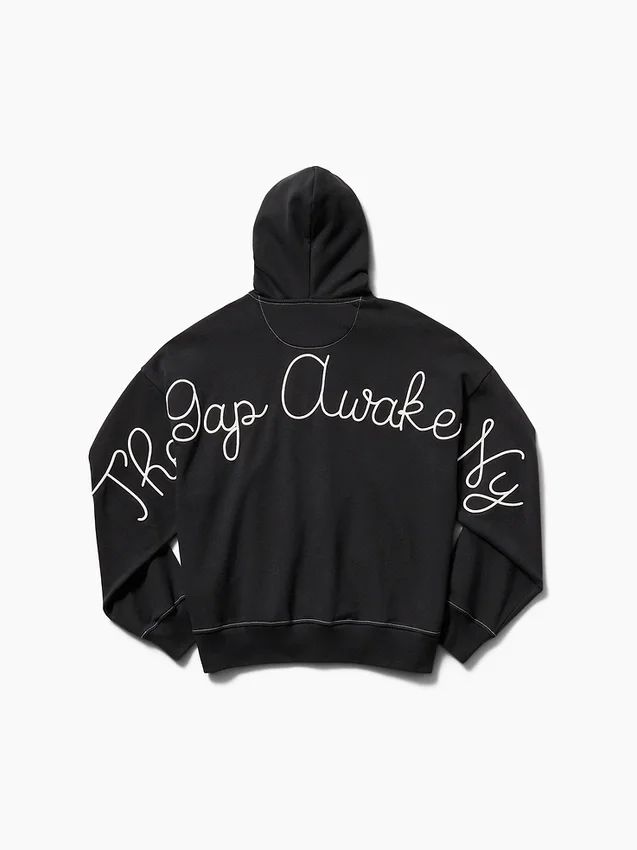 Gap × Awake Ny Tjock, oversized hoodie med logotyp och dragkedja