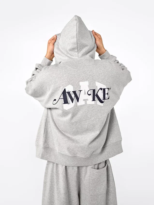 Gap × Awake Ny Tjock, oversized hoodie med logotyp och dragkedja