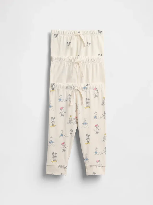 Gap × Disney Baby byxor i ekologisk bomull med dragkedja (3-pack)