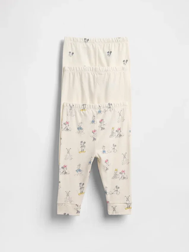 Gap × Disney Baby byxor i ekologisk bomull med dragkedja (3-pack)