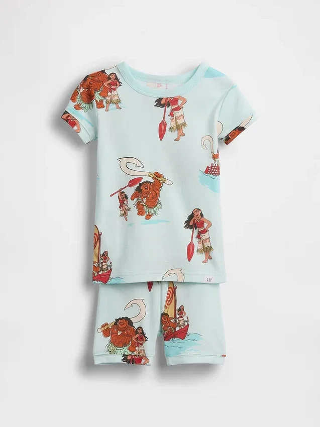 GAP × Disney Baby & Småbarn pyjamas-set i ekologisk borstad bomull med korta Shorts