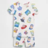 GAP × Disney Baby & Småbarn pyjamas-set i ekologisk borstad bomull med korta Shorts