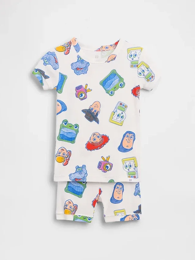 GAP × Disney Baby & Småbarn pyjamas-set i ekologisk borstad bomull med korta Shorts