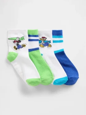 GAP × Disney Baby & Småbarn Quarter Crew-strumpor