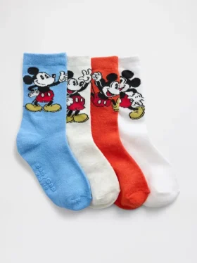 Gap × Disney Crew-strumpor för småbarn med Mickey Mouse (4-pack)