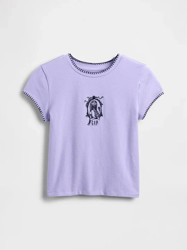 Gap × Disney Tim Burtons The Nightmare Before Christmas – grafisk T-shirt i krympt passform för barn