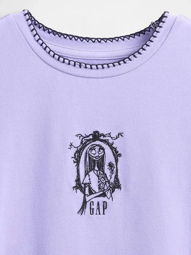 Gap × Disney Tim Burtons The Nightmare Before Christmas – grafisk T-shirt i krympt passform för barn