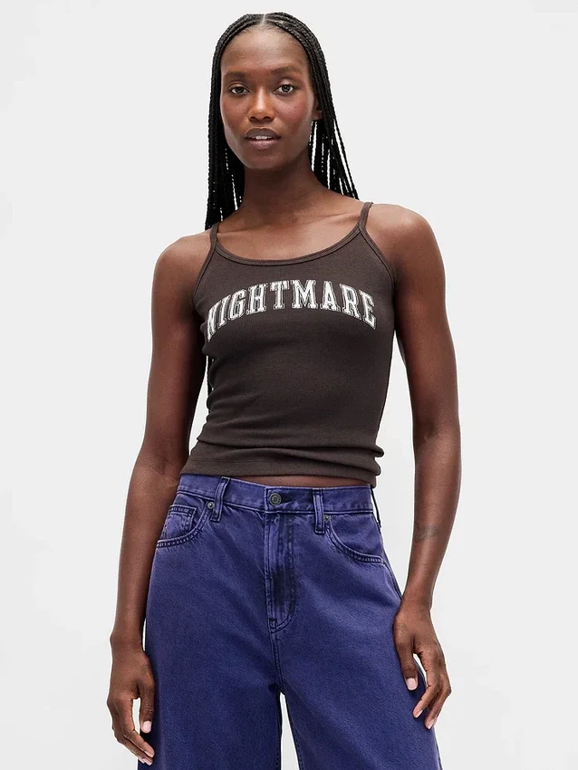 GAP × Disney Tim Burtons The Nightmare Before Christmas, mini-linne med ribbad kant