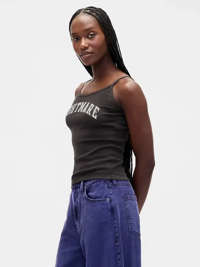 GAP × Disney Tim Burtons The Nightmare Before Christmas, mini-linne med ribbad kant