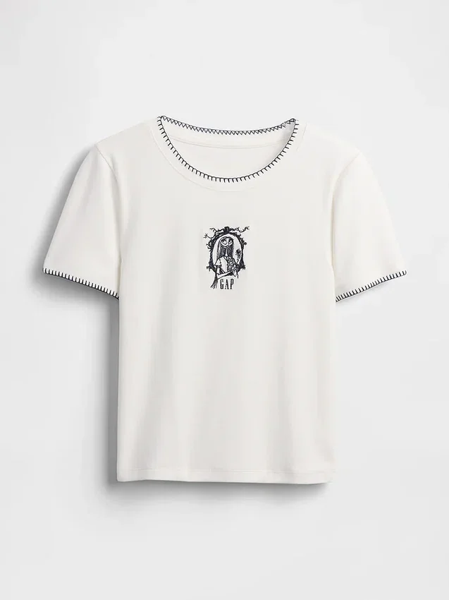 Gap × Disney Tim Burtons ”The Nightmare Before Christmas” – modern T-shirt med smal passform