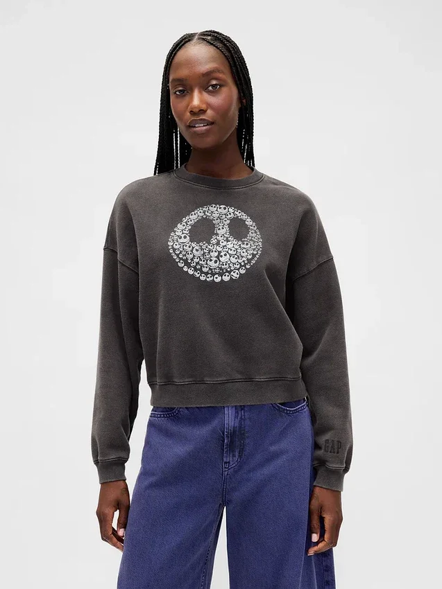 GAP × Disney Tim Burtons The Nightmare Before Christmas, tjock tröja med dödskalle