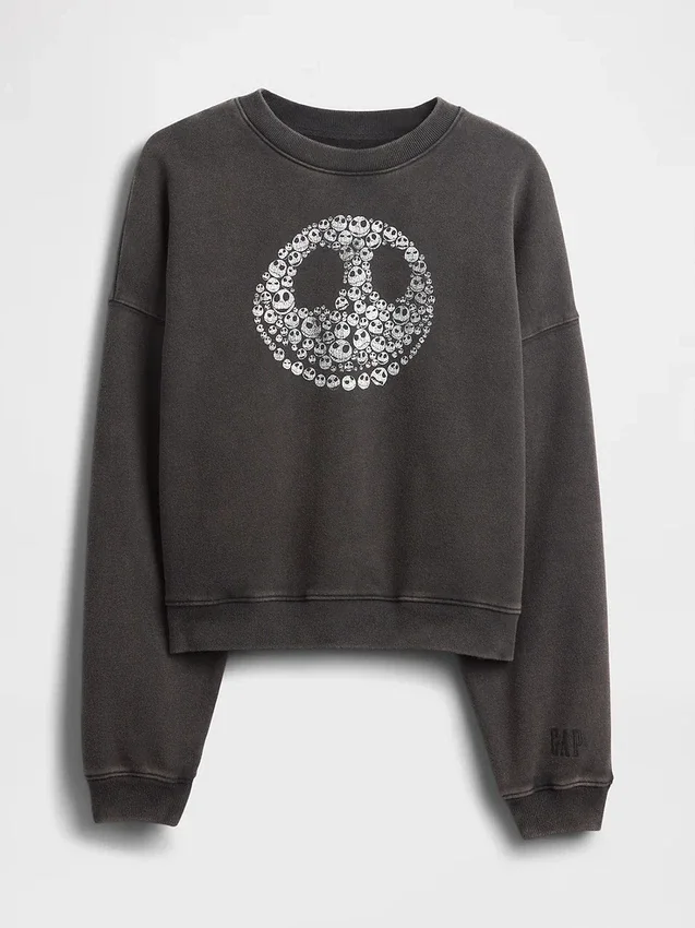 GAP × Disney Tim Burtons The Nightmare Before Christmas, tjock tröja med dödskalle