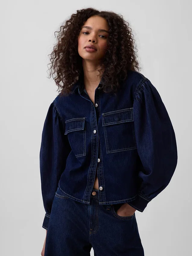 Gap × Hfr denimskjorta med ballongärmar från Latoucha