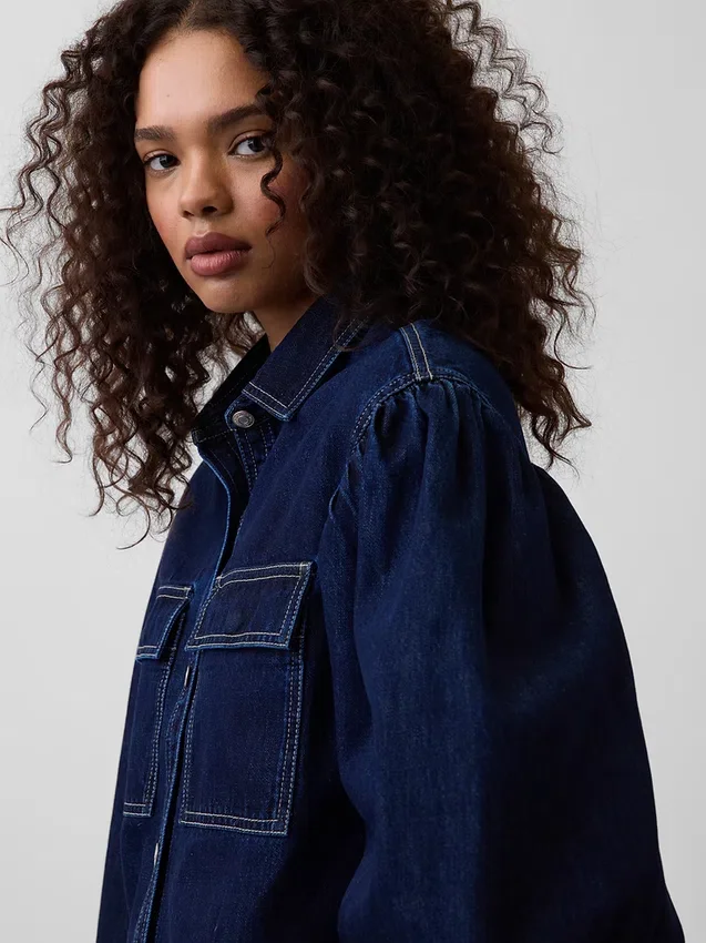 Gap × Hfr denimskjorta med ballongärmar från Latoucha