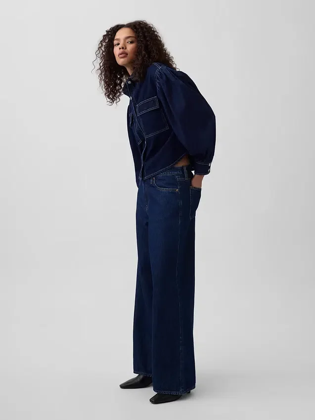 Gap × Hfr denimskjorta med ballongärmar från Latoucha