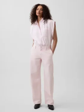 GAP × Hfr rosa baggy Barrel-Jeans med låg midja från Nicole Benefield Portfolio