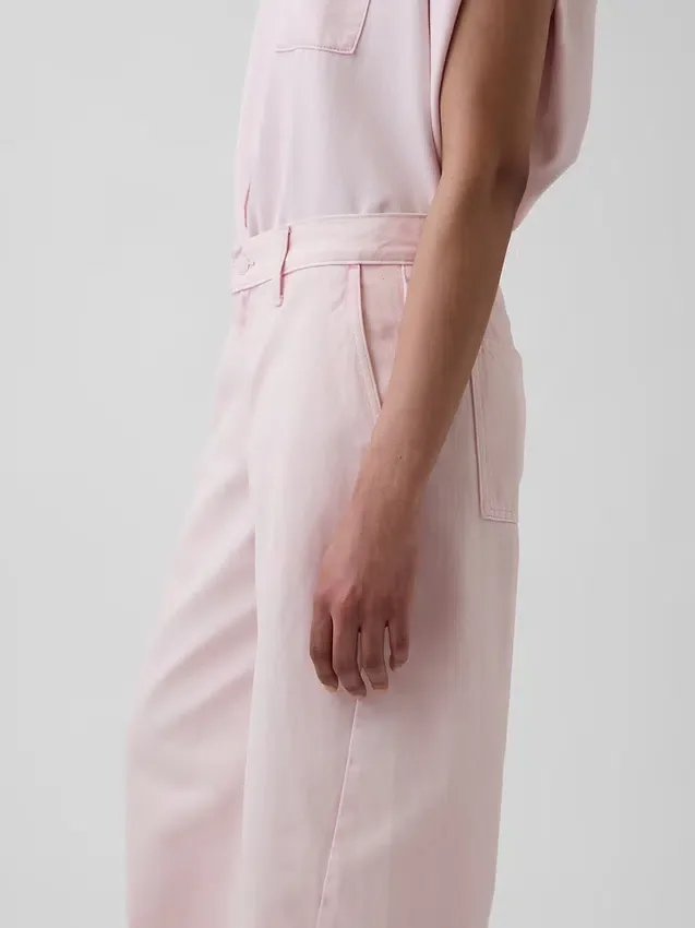 GAP × Hfr rosa baggy Barrel-Jeans med låg midja från Nicole Benefield Portfolio