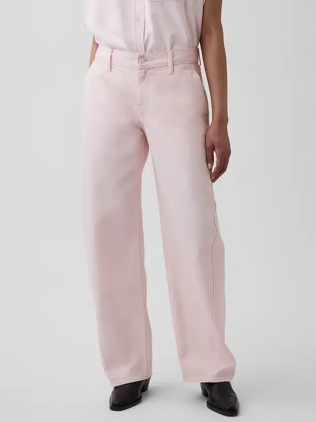 GAP × Hfr rosa baggy Barrel-Jeans med låg midja från Nicole Benefield Portfolio