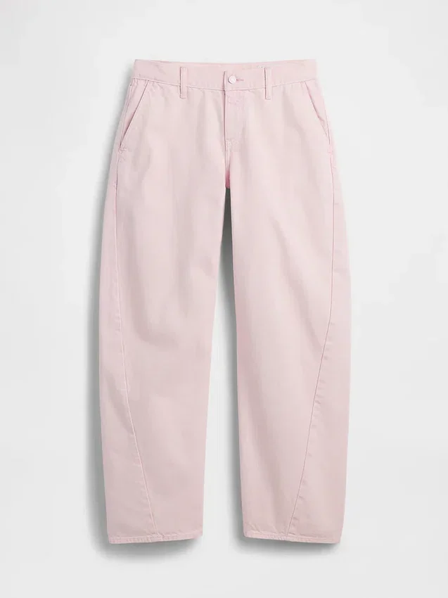 GAP × Hfr rosa baggy Barrel-Jeans med låg midja från Nicole Benefield Portfolio
