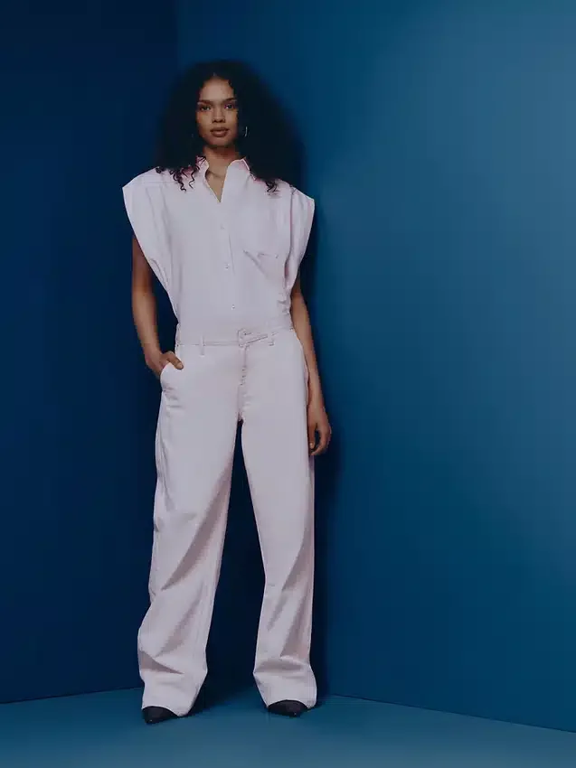 GAP × Hfr rosa baggy Barrel-Jeans med låg midja från Nicole Benefield Portfolio