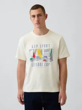 Gap Sport T-shirt i tjock bomullsjersey med tryck