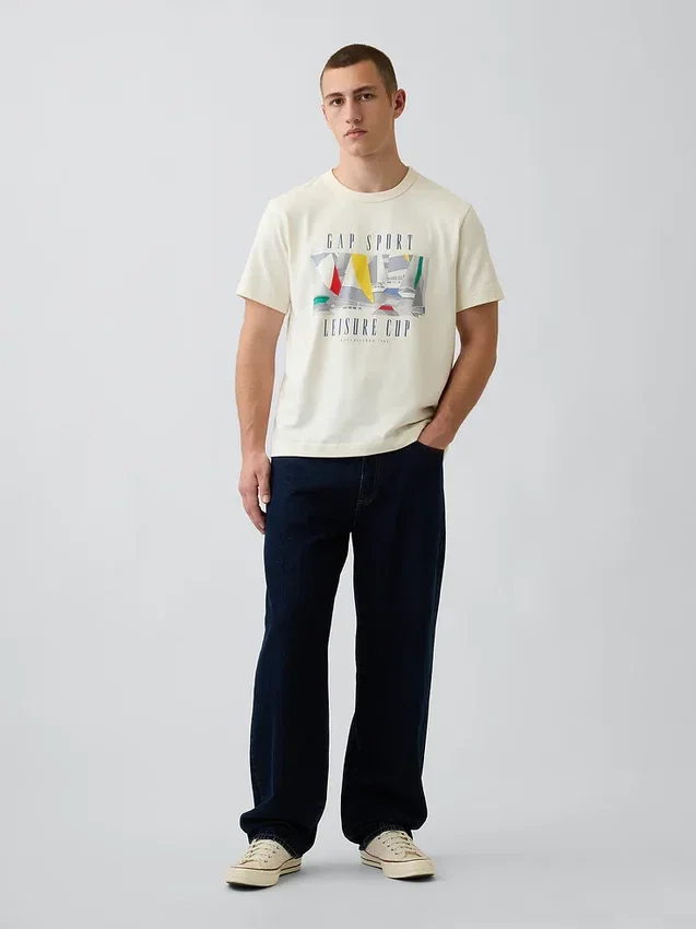 Gap Sport T-shirt i tjock bomullsjersey med tryck