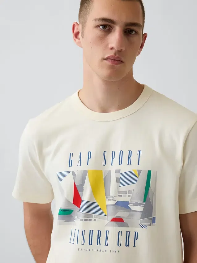 Gap Sport T-shirt i tjock bomullsjersey med tryck