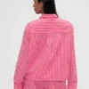 Gap × Summer Fridays avslappnad passform med randigt poplin i skjortaform
