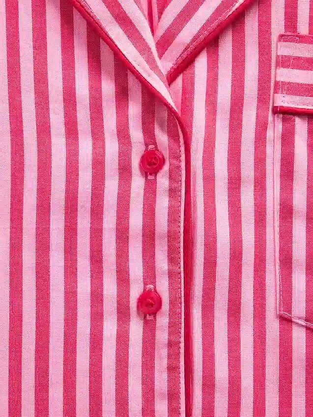 Gap × Summer Fridays avslappnad passform med randigt poplin i skjortaform