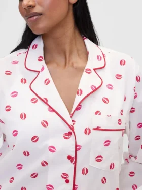 Gap × Summer Fridays avslappnad poplin-pyjamaskjorta