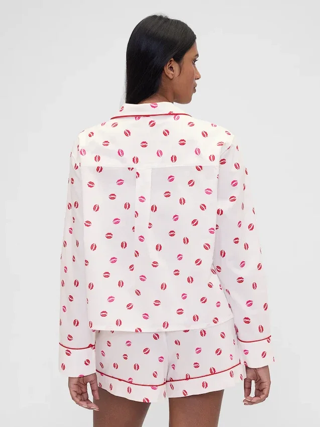 Gap × Summer Fridays avslappnad poplin-pyjamaskjorta