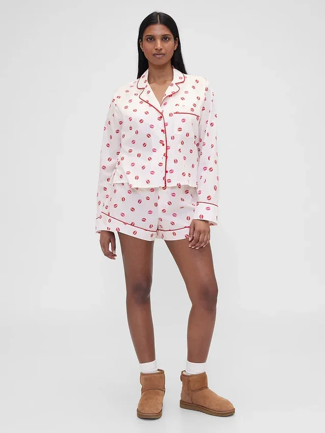 Gap × Summer Fridays avslappnad poplin-pyjamaskjorta